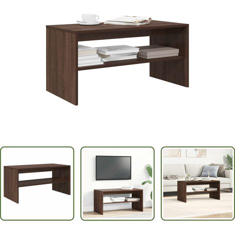 Meuble tv bois - Meuble TV chêne marron 80x40x40 cm bois d'ingénierie (1/5)