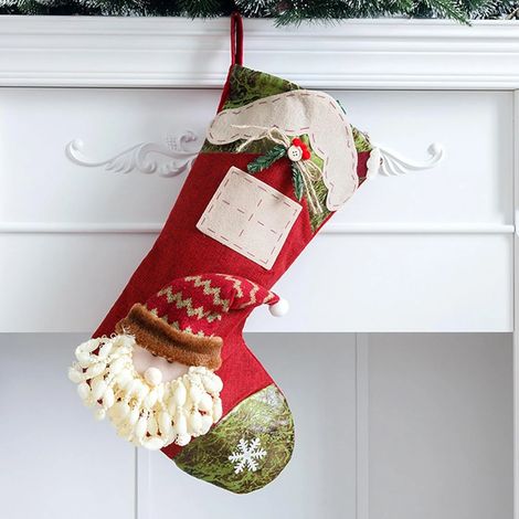Chaussette de Noël 18 pouces pour cheminée, sapin ou mur (Père Noël) (1/3)