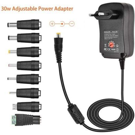 30W AC to DC Universal Power Adapter 3V 4.5V 5V 6V 7.5V 9V 12V, Multi-Voltage Adapter with 8 DC Outlets for Home Electronics (1/4)