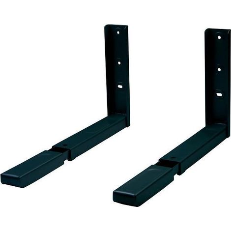 soporte mural abatible. acero pintado. para microondas y balda. 40 kg - amig acabado blanco acabado negro