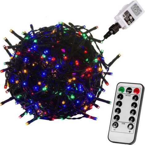 600 LED-Lichterkette für den Innen- und Außenbereich – Buntes grünes Kabel (1/4)
