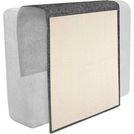 Tapis Griffoir pour Chats - Protection Canapé Fauteuil Meuble Sol Mur - Tapis en Sisal et Lin - 130 x 45cm - Adapté pour Chat Chaton Chien-Karteo (1/5)