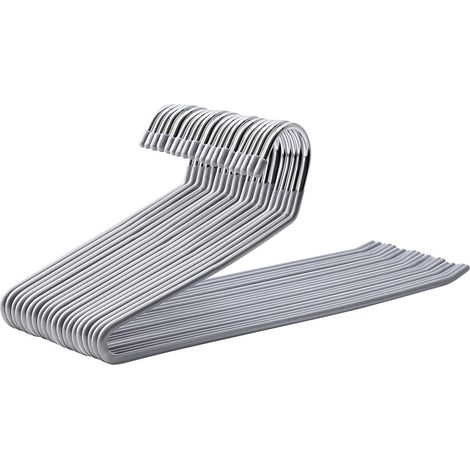 Set di 20 grucce in metallo con estremità aperta e rivestimento antiscivolo 38 cm grigio 120000062