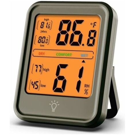 Digitales Hygrometer – professionelles Innenthermometer, Luftfeuchtigkeitsmesser mit Luftfeuchtigkeits- und Temperaturüberwachung für Zuhause, Garage, 1 Stück, grau (1/5)