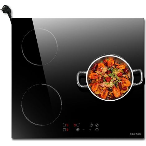 NOXTON Plaque Induction 3 Feux avec Prise, Plaque de Cuisson Induction Encastrable, Plaque à Induction avec Booster, Commande Tactile, Fonction Boost, Minuteur, Verrouillage d'enfant (1/5)