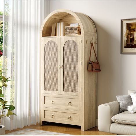 Aparador armario con rejilla y cajones roble OKMYHOME (1/5)