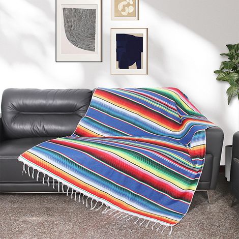 Runner De Table - Coton - Multicolore - 215 x 13 cm - Pour Fêtes Mexicaines Mariages Extérieur - 1 Pièce (1/5)
