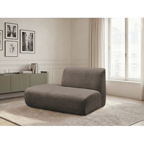 BOBOCHIC - Chauffeuse bout de canapé pour canapé modulable ANDA tissu chenille Angle gauche  Taupe