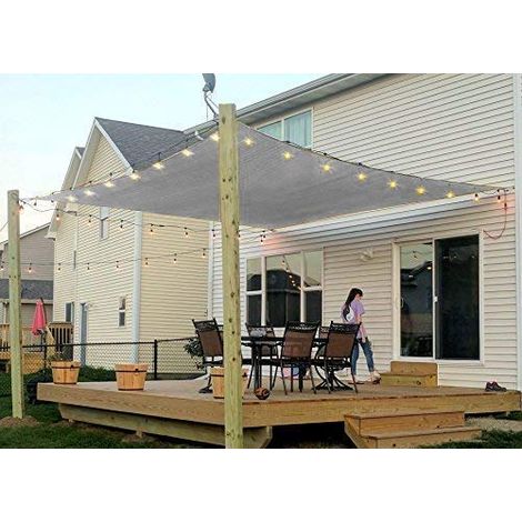 Voile d'ombrage rectangulaire pour terrasse, 1,8 x 2,4 m en Tissu pour pergola, Jardin, abri d'auto (Gris) (1/5)
