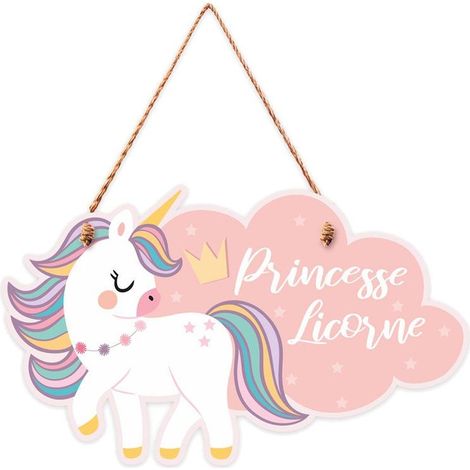 Plaque de porte de chambre Licorne (1/3)