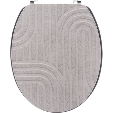 Wc-deckel mdf 18 zoll deckel design gedruckt und sitz nach holzart edelstahlbefestigungen - minimalistic grege - Tendance