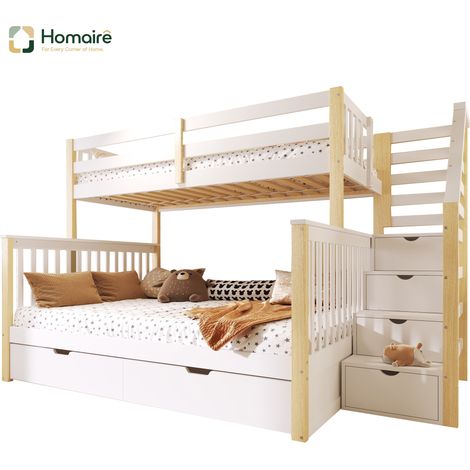 Cadre de lit blanc avec rangement en blanc 254 x 145 x 150 cm HOMAIRE (1/5)