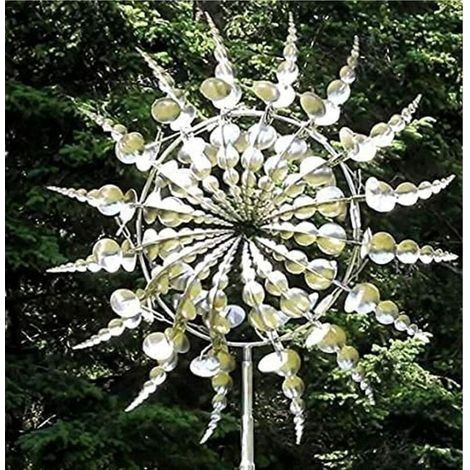 Girouette de jardin en métal – Double mouvement de vent – Fer durable et aluminium – Roulements étanches – Décoration extérieure moderne (1/5)