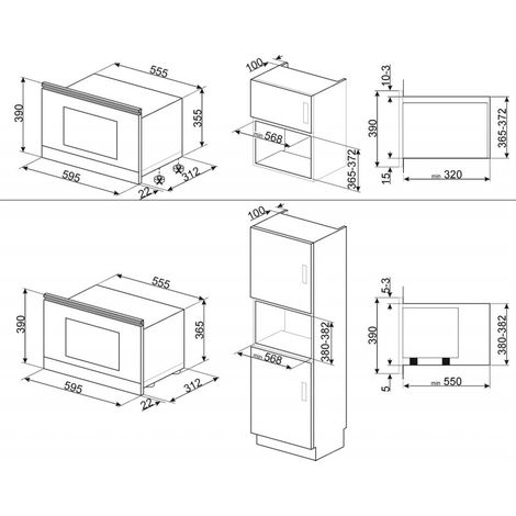 Microondas smeg mp422x1 23 l 850 W (1/2)