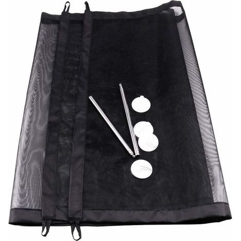 Child Safety Gate, Extendable Dog Gate, Retractable Safety Gate, Stair Safety Net for Dogs, Cats, Babies, and Pets, Black (110x72cm) (1/5)