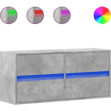 Maison Exclusive - TV-Wandschrank mit LED-Beleuchtung Betongrau 1
