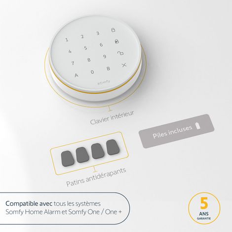 SOMFY 1875257 - Clavier intérieur pour système d'alarme Home Alarm - Auto-protégé — vue 2