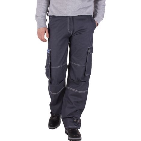 Firi Herren-Arbeitshose aus Denim, hellgrau, Größe 42, Bundweite 82 cm