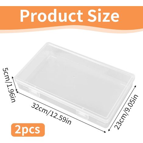 Aufbewahrungsbox mit Deckel Flach, Dokumentenbox A4 Stapelbare Stapelbare Durchsichtige Stiftebox Plastikbox Stift Organizer Aufbewahrungsboxen für Dokumente Zeitschriften