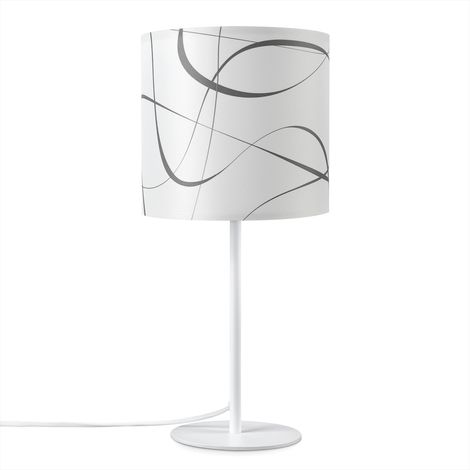 Paco Home Lampada Da Tavolo Comodino Paralume Tessuto Lampada Da Parete Soggiorno Vintage Lampada da tavolo - Bianca, Design 3 (Ø18 cm)