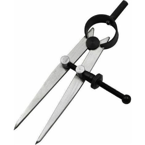 pair Compas à Pointes Sèches en Cuir Diviseur de Printemps Rotation Scratch artisanat Outil, Réglable Leathercraft Compass Diy à Coudre Outils (100mm) (1/5)