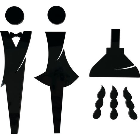 Pictogramme Douche.- Plexi noir -