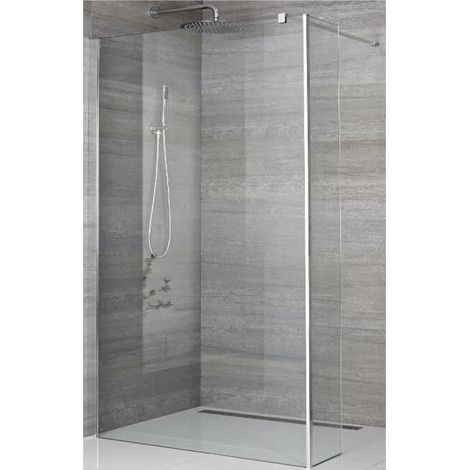 Milano Portland 1200mm Chrome Recessed Walk In Wet Room Shower Enclosure Screen Return Panel Profile and Support Arm - 1200mm Linear Shower Drain (1/5)