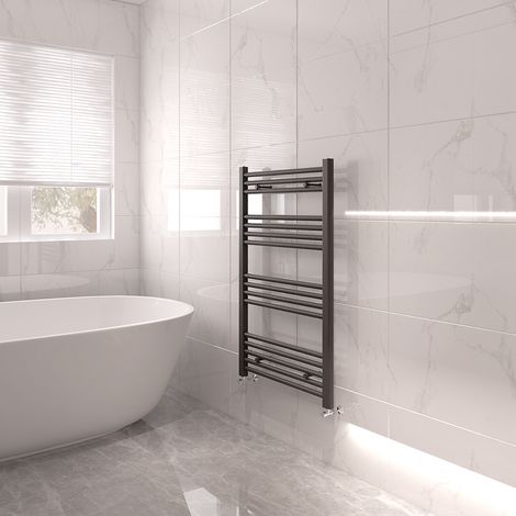 Bathroom Mordern Heated Towel Rail Radiator Central Heating Ladder Warmer 1000x600mm Anthracite Straight
