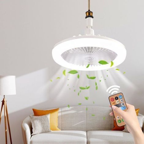 LED-Deckenventilator mit Beleuchtung, 30-W-Deckenventilator mit Fernbedienung, dimmbare LED-Deckenleuchte (1/4)