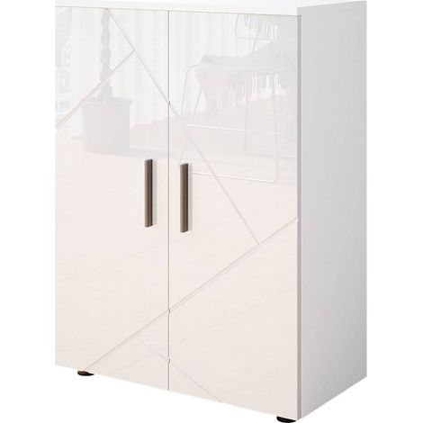 Meuble salle de bain Irma, Blanc Haute brillance, 60x81cm, Vicco