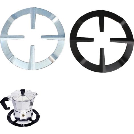 2 Pièces Support Pot à Moka, Réducteur Anneau Gaz, Accessoire Cuisine Stable, Pour Cafetière Italienne et Ustensiles (1/5)