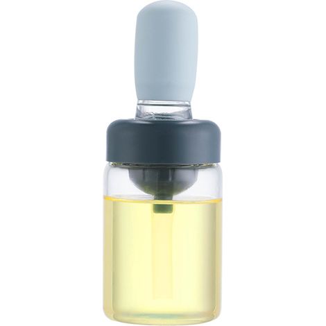 Bouteille d'huile avec pinceau silicone doseur compte-gouttes récipient mesure pour cuisson friture pâtisserie (1/5)