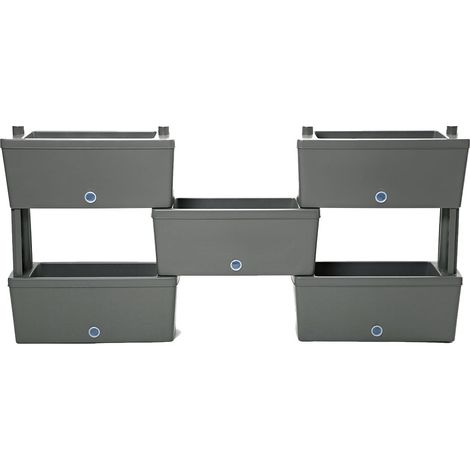 KIT FIORIERE COMPONIBILI 'BRICK' kit 5 pz - colore grigio - BAMA
