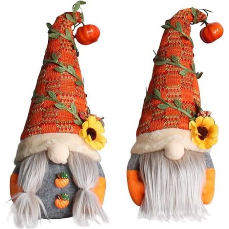 Herbstdekoration – ZWERG – Gesichtslose Puppen – Weicher Stoff – 2 Stück – 35 x 13 x 10 cm
