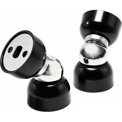 Lot de 2 butées de porte magnétiques en acier inoxydable – Fixation avec vis – Diamètre 3,4 cm – Pour chambre, salle de bain, cuisine, bureau