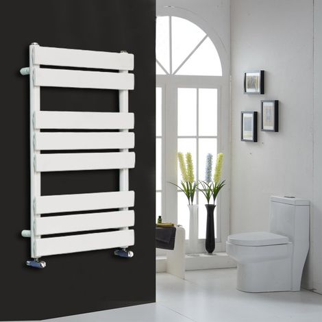 Flat Panel Heated Towel Rail Bathroom Rad Radiator White 800x600mm