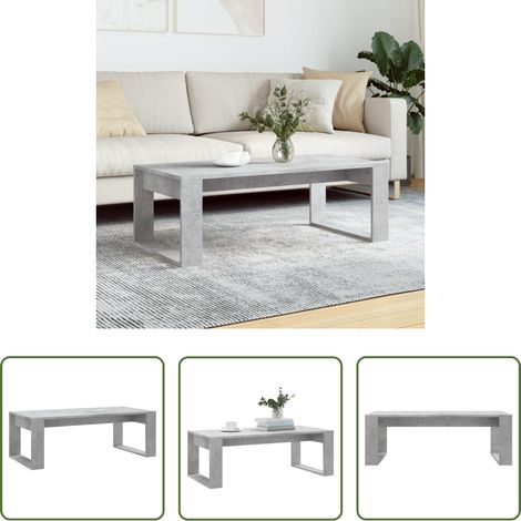 Table basse gris béton - Table basse gris béton 102x50x35 cm bois d'ingénierie (1/5)