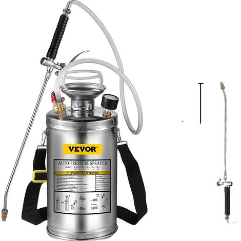 Pulvérisateur à main VEVOR, capacité de 1 à 3,5 gallons, en acier inoxydable durable (1/2)