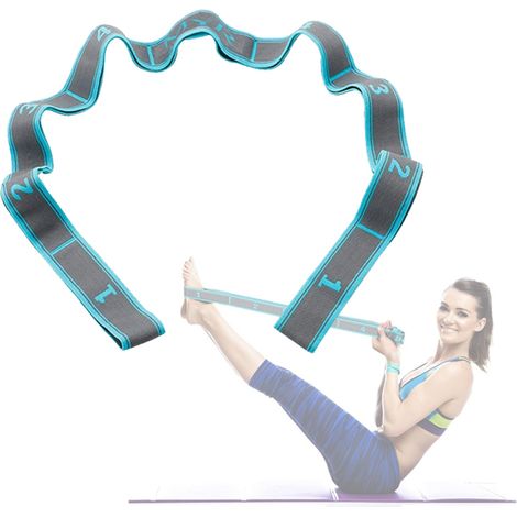 Bande élastique d'étirement, sangle d'étirement pour le yoga, bande de résistance facile à porter et très élastique, idéale pour le yoga, la physiothérapie et une plus grande flexibilité. (1/5)