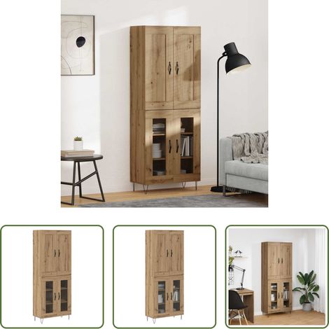 Holzwerkstoff -  Highboard Artisan-Eiche 69,5 x 34 x 180 cm Holzwerkstoff (1/5)