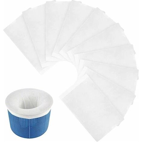 Chaussettes filtrantes jetables pour skimmer de piscine et spa, idéales pour le nettoyage et l'élimination des poils de chien (lot de 10). (1/5)