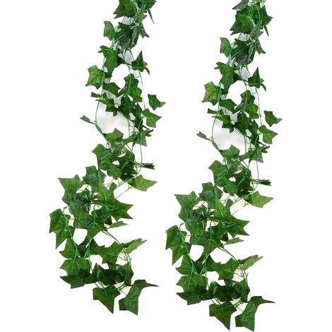 12 Pcs Lierre Artificielle Plantes Guirlande Vigne, 2.1M Lierre Plante Artificielle,Exterieur Lierres Artificielle Guirlande Vigne Décoration pour Cuisine, Jardin, Bureau, Fête, Mariage (1/5)
