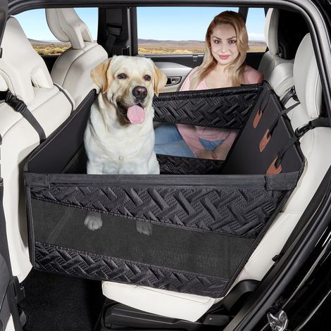 Siège arrière pour Chiens Moyens et Grands, antidérapant imperméable Sangle de fixation incluse pour sécurité. Se transforme en lit confortable pour voiture (1/5)