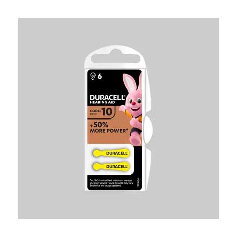 Pila per apparecchi acustici easy tab 10 blister 6 pezzi - col. giallo conf. da 10 cf