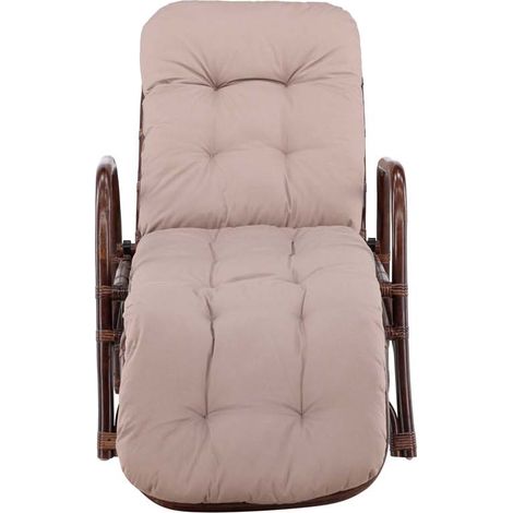 Nella chaise longue avec coussin de jardin noyer décor. (1/5)