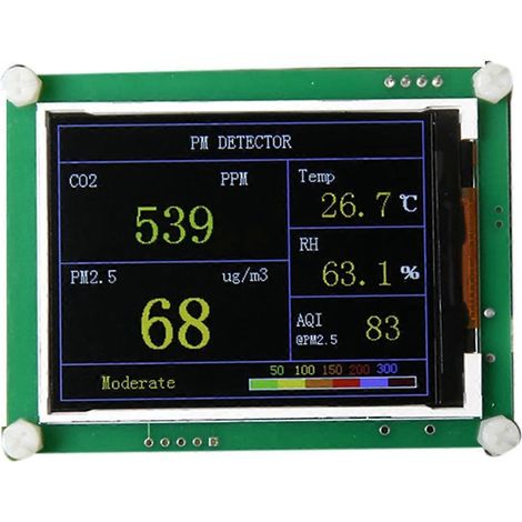 Hochfrequenter digitaler PM2,5-CO2-Luftqualitätsdetektor für Autos, 2,8 Zoll