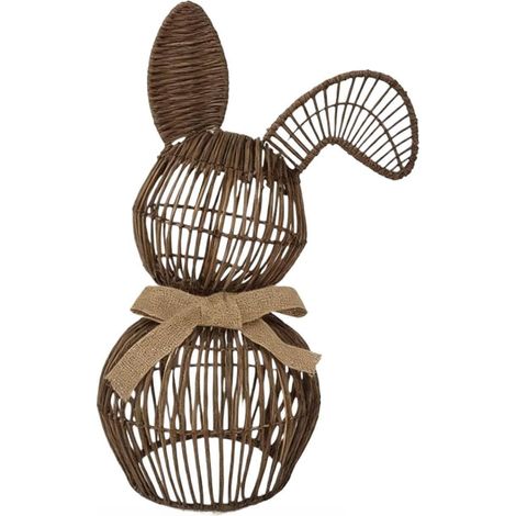 Osterhasenfiguren künstliches Rattan Bauernhof Design