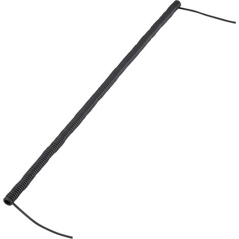 TRU COMPONENTS 1570977 Spiralkabel  170 mm / 500 mm 2 x 0.12 mm² Schwarz 1 St.