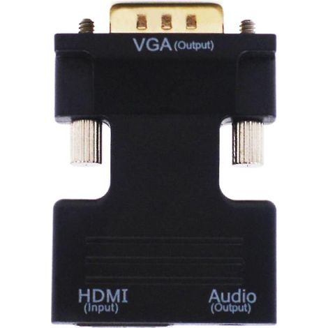 Adaptateur HDMI femelle vers VGA mâle + adaptateur audio compatible avec la sortie de signal 1080p (1/5)