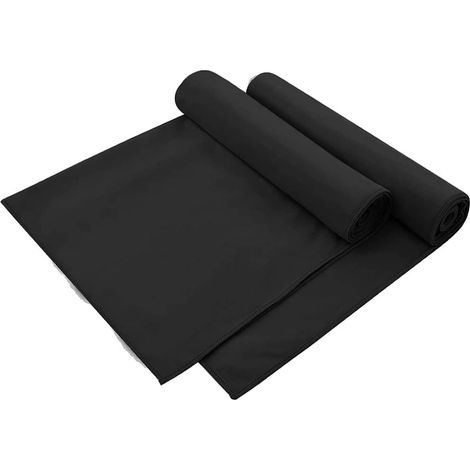 Serviettes de chaise d'extérieur 2 pcs Noir 130 x 60 cm